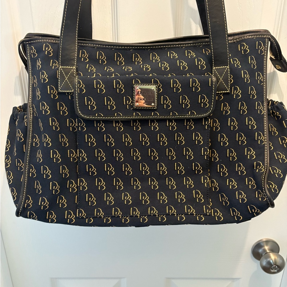 Dooney & Bourke Black and Gold Large Tote Bag